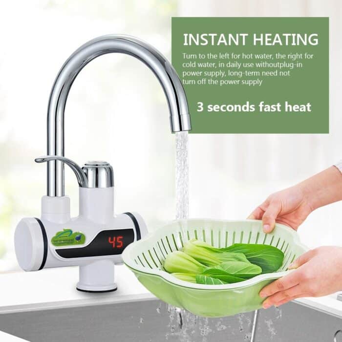 Hot Water Tap Instant Heating Faucet, Electric Geyser, Shock Proof Digital Display with Shower Head for kitchen and bathroom, Water Geezer